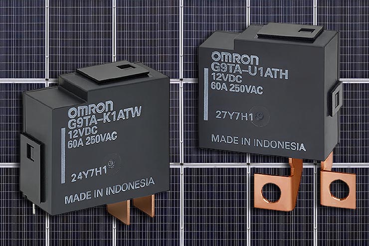 Omron, relè AC bistabili G9TA e G9TB per inverter fotovoltaici
